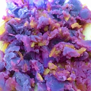 色変化を楽しむ　紫芋きんとん